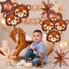 Bear Balloon, 14 PCS Teddy Bear Foil Balloons, 22 Inch Baby Shower Decorations Foil Animal Balloons, Jungle Animals Zoo Bear Theme Birthday Party Decoration Supplies