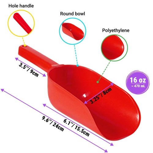 CUSINIUM Red Popcorn Plastic Scoop with Popcorn Salt Shaker (Handle, Plastic Cap) - Popcorn Concession Supplies Bundle