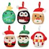 6 Pcs Mini Plush Christmas Ornaments 3.15’’ Cute Plush Ornament for Christmas Tree Decoration, Collectible Soft & Squishy Small Stuffed Animal Toy - Stocking Stuffers, Gift for Kids