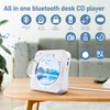 ZYOKATA CD Player Portable Bluetooth 5.1 Desktop CD Player with HiFi Sound Speakers,Remote Control,Dust Cover,LED Display,Boombox FM Radio,USB/AUX for Home,Gift,Kids (White)