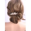 Denifery ONE CLIP Bridal Hair Comb Pearl Wedding Hair Comb in Gold Rose Gold Silver Bridal Headpiece Pearl Hair Comb Wedding Hair Accessory Rhinestone Hair Comb (Gold)