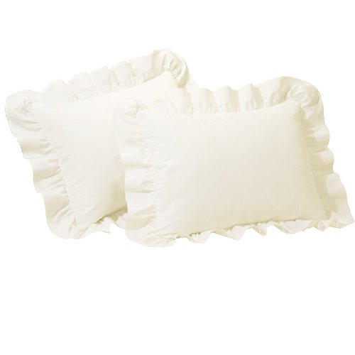 Fresh Ideas Ruffled Pillow Sham 2 Pack, King, Ivory (FRE30102IVOR09)