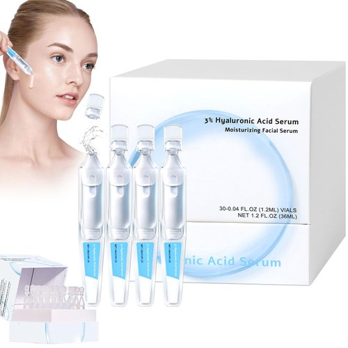 3% Hyaluronic Acid Serum Ultra-Hydrating Vials, Hyaluronic Acid Tubes, Wake Nature Perfection Hyaluronic Acid, 3% Hyaluronic Acid Serum for Face, Ultra Hydrating Serum Single-Use (1 Box of 30)