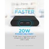 iHome Multiport 36W USB-C Charger : AC Pro 2-Port Flat USB C Charger Block, Double USB C Wall Charger, Fast Charging Compatible USB-C Wall Charger