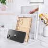 4 Section Acrylic File Organizer, Clear Acrylic Desk Organizer and Accessories, Sturdy Acrylic File Folder Holder Sorter, Office Supplies for Mail Letter Paper Electronic Notebook