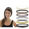 Beaute Galleria 6 Pieces Adjustable Braided Headbands - Double Braided & Triple Strand Twisted Elastic, Women Hair Accessory Hippie Boho Bohemian