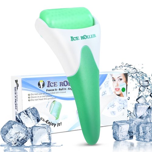 ONLYSKY BEAUTY Ice Roller Face Cold Cooling Roller for Body Eyes Face Skin Care Tools, Roller Cooling Roller for Women &Men (Green Handle+Green Roller)