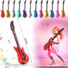 Chitidr 37 Pcs Inflatable Rock Star Instrument Set, 12 Blow up Guitar 36 Inch 12 Inflatable Microphone 12 Inflatable Bass with a Pump for 80s Themed Party Carnival Birthday Party Decorations