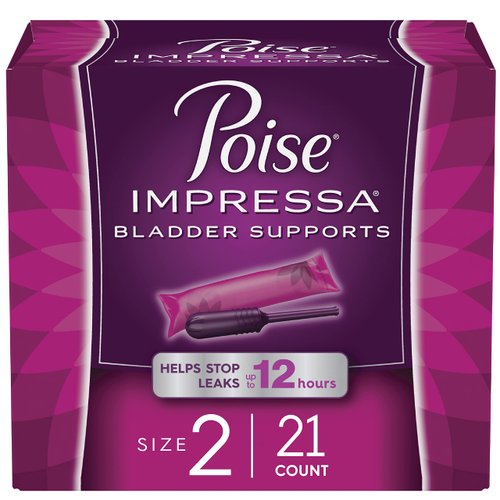 Poise Impressa Incontinence Bladder Support for Women, Bladder Control, Size 2, 21 Count (Packaging May Vary)