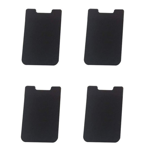 4 Pieces Phone Card Holder Phone Wallet Stick Card Holder Stretchy Lycra Wallet Pocket Credit Card ID Case Pouch(Black)