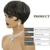 BOBCOO Pixie Cut Wig Short Wigs for Black Women Pixie Black Mixed With Grey Short cut Wigs Pixie Cut Wig for Black Women (Black Mixed With Grey)