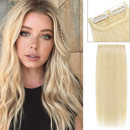 Clip In Mini Human Hair Extensions One Piece Short Straight Invisible Seamless Hairpin Hair For T...