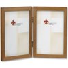 Lawrence 766046D Nutmeg Wood 4x6 Hinged Double Picture Frame