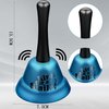 Hand Bell Loud Dinner Bell Service Bell 5.3 Inch Metal Call Bell Hand Bells Classroom Bell for Schools,Offices,Reception,Hotels (BLUE)