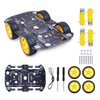 Robot Kit 4WD Robot Car Smart Chassis Kit with 4 TT Motor for UNO R3/Mega 2560/Raspberry Pi/Jetson Nano, Smart Robot Car Chassis DIY Learning Kit