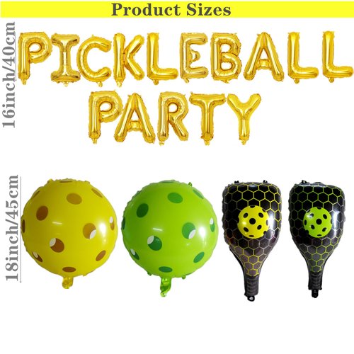 49 Pieces Pickleball Party Decorations Pickleball Balloon Arch Birthday Party Supplies Pickleball Racket Balloons Latex Balloons for Pickleball Theme Birthday Party Sports Baby Shower Party (Gold)
