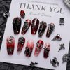 22 PCS Halloween Nail Charms 3D Alloy Nail Art Charms 3D Black Red Rhinestones Nail Supplies Skeleton Star Heart Spider Gems Cross Design for Manicure Craft DIY Nail Art Decorations Accessories