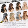 LEOSA Gray Wigs for Women Silver Wig with Curtain Bangs Layered Wig Long Wavy Gray Ombre Wig Shoulder-Length Long Haired Wig Synthetic Light Grey Wig Natural Real Hair Wig for Daily Party Use