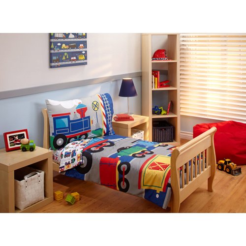 Everything Kids Toddler Bedding Set, Choo Choo , 4 Piece Set
