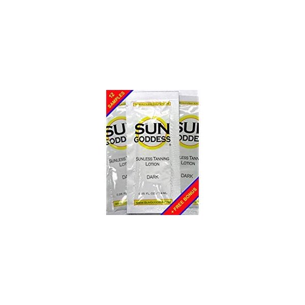 Sun Goddess - TEN (10) Sunless Self Tanning Lotion Samples + 1 Sunless Self Tanning Applicator Mitt + 1 Pair Sunless Self Tanning Application Gloves - Sun Goddess - Best Sunless Self Tanner Lotion