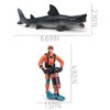 Ocean Sea Marine Animal Figure Toys Playsets 2 PCS Diver Great White Shark Model Toy Desktop Decoration Collection Party Favors Toys for Boys Girls Kids