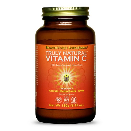 HEALTHFORCE SUPERFOODS Truly Natural Vitamin C - Immune Support Supplement with Camu Camu Berry - Vitamin C Supplement for Immune Health - Vegan, Non-GMO - 180 Grams, 30 Servings