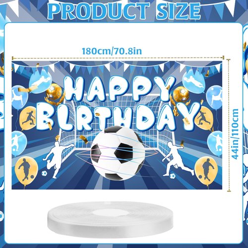Soccer Birthday Banner, Soccer Birthday Party Decorations Gifts, Soccer Backdrop Happy Birthday Football Banner Soccer Party Decor, Football Birthday Party Supplies for Boys and Men 71 * 43inch