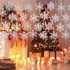 Lonfliness 48PCS Winter Snowflake Hanging Decorations Glittery Snowflake Swirls Ornament Snowflake Cutouts Holiday Ceiling Streamers for Winter Wonderland Birthday Baby Shower Christmas Party Supply
