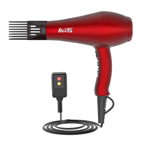 Berta 1875W Hair Dryer Ionic Frizz Control Fast Drying Blow Dryer Professional Hairdryer 2 Speed and 3 Heat Settings, Concentrator & Diffuser, Cool Shot