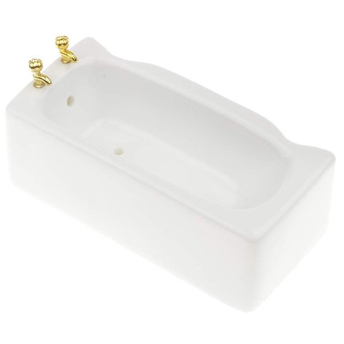 B Baosity 1/12 Ceramic White Square Bathroom Bathtub,Dollhouse Mini Bath Tub,Dollhouse Miniature Furniture Toys for Home Decor Accessory