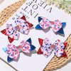 Vsdski 4pcs 4th of July Bow Hair Clips Patriotic Hair Accessories for Girls American Flag Barrette Sparkly Stars Hair Bows Hairpins Alligator Clips for Independence Day Party Cheering Squad Hair Decor