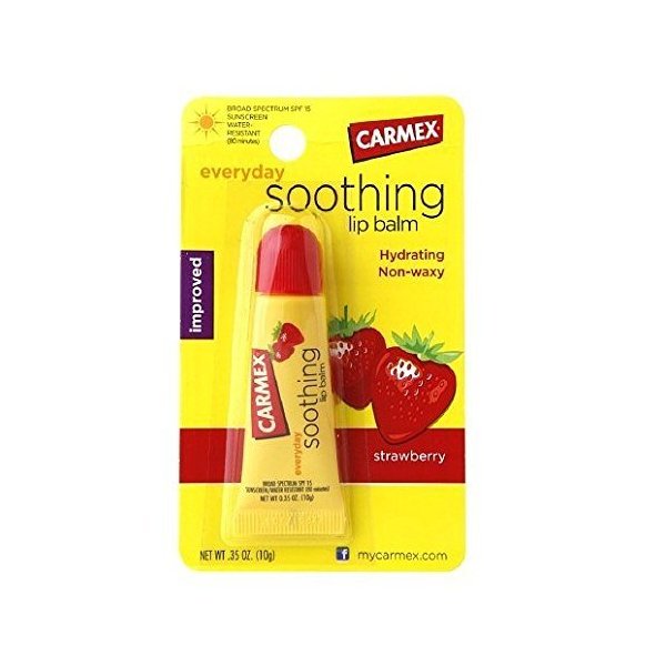 Carmex Moisturizing Lip Balm Strawberry 0.35oz, Tube (2 Pack)