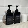 Black Soap Dispenser with Waterproof Labels, Plastic Hand Soap Dispenser for Bathroom, Thickened Plastic Dish Soap Dispenser, Shampoo and Conditioner Bottles with Funnel