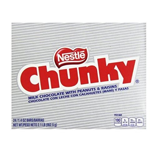 Nestle Chunky Chocolate Single Candy Bars, 1.4 Ounce (Pack of 24)(uscandyonline)