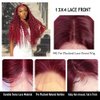 Burgundy Red 13x4 Lace Front Wigs with Natural Deep Wave, Transparent Lace and Baby Hair, Pre-Plucked Human Hair Curly Wig for Black Women 16 Inch