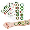 Merry Christmas Temporary Tattoos Wreath Birthday Party Decorations Favors Supplies Xmas Themed Cute Stickers 10 Sheets 100 PCS Gifts for Baby Girls Boys Class School Carnival