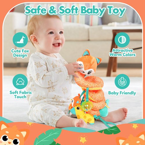 Baby Car Seat Toys Activity Stroller Toy for Boys Girls 0 3 6 9 10 12 Months, Spiral Hanging Plush Toys,Baby Shower Thank You New Year Gifts X-mas Stocking Stuffers