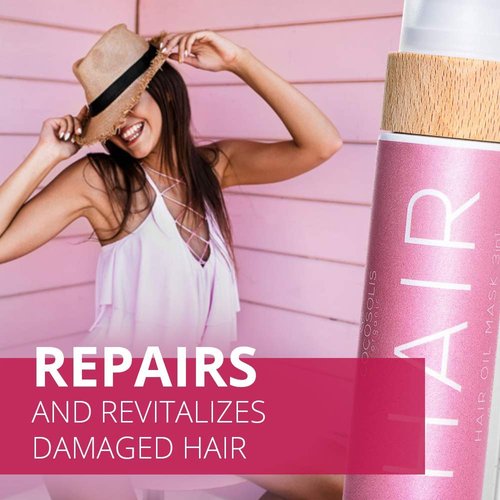 COCOSOLIS HAIR Oil Mask 3in1, Repairs Damaged Hair, Silky Soft and Radiant Hair, Stimulates Fast Hair Growth, Prevents Breaking, Split Ends and Tangles, Protects from Sun Damages