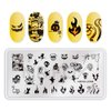 Mr. Fox Nail Printing Board Set Halloween Flame Leopard, Zebra and Snake Motifs Nail Art DIY Stamping Template