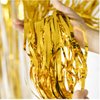 2PCS Party Decoration Backdrop 3.28 * 6.56 Feet Foil Fringe Curtain Tinsel Streamer Photo Backgrounds Hanging Decorations for Baby Shower Gender Reveal Birthday Wedding Themed Party Supplies Gold