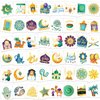 HOWAF 96pcs Eid Mubarak Temporary Tattoos, Ramadan Kareem Themed Face Tattoos Stickers for Boys girls with Star Moon Castle Patterns for Eid Party Decorations, Ramadan Mubarak Fake Tattoos