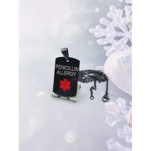 DWJSu Stainless Steel Medical Alert Necklace For Men Best Free Engraved Medical Id Emergency Health Tag Jewelry for Women