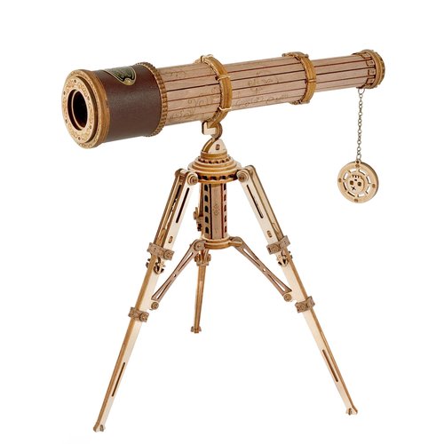 ROKR 3D Puzzles for Adults Wooden Telescope Building Model Kit with Tripod for Adults -3X Magnification Science Kit Gifts for Boy/Girls