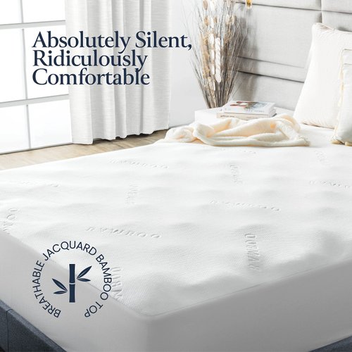 BELADOR Waterproof Mattress Protector Full - 3D Air Fabric BAMBOO Mattress Protector Breathable Mattress Cover, Noisless & Crinkle Free Sleep, Vinyl Free, Hypoelergenic Bed Cover, Snug Fit Deep Pocket