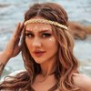 Barode Braided Rhinestones Headband Multicolors Crystal Hairbands Sparkle Head Chain Jewelry Set for Women