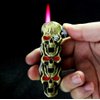 (Without Butane) Jet Torch Lighter, Windproof Lighter Metal Skull Design, Butane Gas Refillable, Good for Gift, Suitable for Outdoor Camping, Sports
