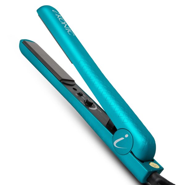 iKonic Ceramic Hair Straightener, Infrared Flat Iron, 1.25 Inch Floating Plates, Anti Static and Frizz Free Curling Iron, All Hair Types - Blue