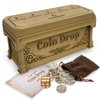 Coin Drop Game,Penny Game with 30 Metal Coins,Fancy Game Box,1 Dice and 1 Specification.A Fun Classic Board Game.