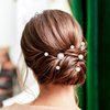 OIIKI 6PCS Pearls Hair Bobby Pins, Pearl Hair Clips, 3 Sizes Pearl Hair Barrettes, Decorative Wedding Bobby Pins, Bridal Pearl Hair Accessories for Women, Girls, Daily Use, Parties -Gold