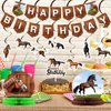 29 Pieces Horse Party Decorations Horse Birthday Banners Horse Hanging Swirls Hanging Cards Cupcake Toppers Honeycomb Centerpiece for Birthday Party Supplies